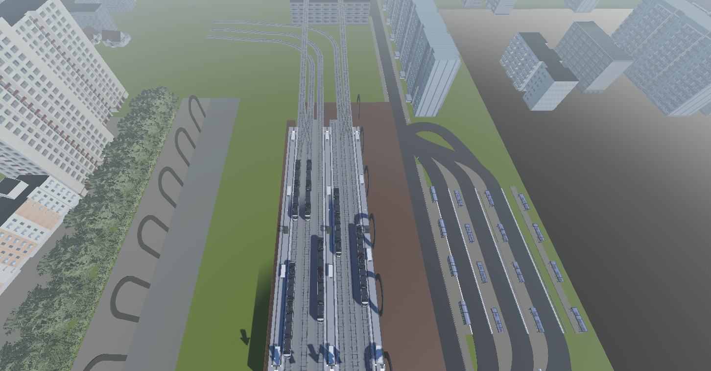 Blick auf den Hauptbahnhof von Knuffingen